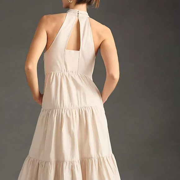 Maeve/Anthrologie Tiered Halter Midi Dress - Picture 4 of 7